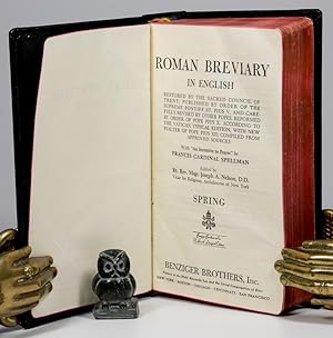 Seller image for Roman Breviary in English - Spring. Restored by the Sacred Council of Trent; Published by Order of the Supreme Pontiff St. Pius V. and carefully revised by other Popes. Reformed by Order of Pope Pius X. According to the Vatican Typical Edition, with new Psalter of Pope Pius XII; compiled from Approved Sources. With "An Incentive to Prayer" by Francis Cardinal Spelman. for sale by West Coast Rare Books