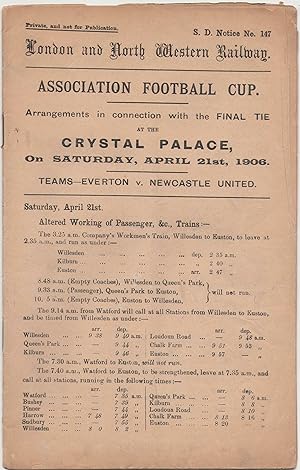 Association Football Cup. Arrangements in connection with the Final Tie at the Crystal Palace, on...