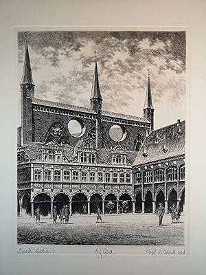 Radierung um 1920. Lübeck, Rathaus.