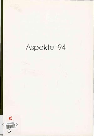 Bild des Verkufers fr Aspekte '94. Thomas Kellner Zyklen. Villa Waldrich 13.05.-29.05.1994 zum Verkauf von Antiquariat Bookfarm