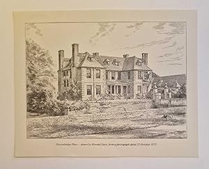 Groombridge Place Architecture Engraving (1971 Reproduction)