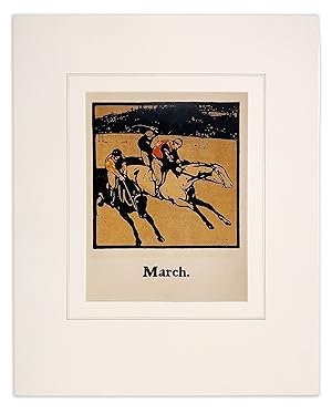 March. RACING. [Woodblock print from "An Almanac of Twelve Sports"]