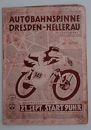 Internationales Autobahnspinne-Rennen Dresden-Hellerau 1958 - Meisterschaftslauf Programm