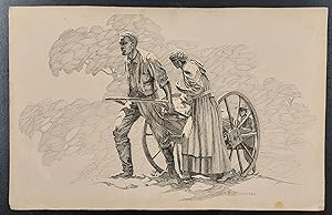 Seller image for Original Art. Mormon Handcart Pioneers for sale by Ken Sanders Rare Books, ABAA