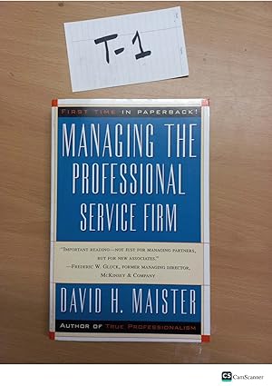 Immagine del venditore per Managing the Professional Service Firm by Maister venduto da UK LAW BOOK SELLERS LTD