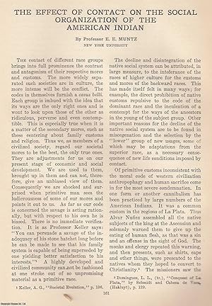 Bild des Verkufers fr The Effect of Contact on The Social Organizationn of The American Indian. An original article from The Scientific Monthly, 1927. zum Verkauf von Cosmo Books