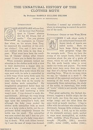 Imagen del vendedor de The Unnatural History of The Clothes Moth. An original article from The Scientific Monthly, 1927. a la venta por Cosmo Books