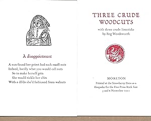 Seller image for Three Crude Woodcuts with Three Crude Limericks [Keepsake] for sale by The Bookshop at Beech Cottage