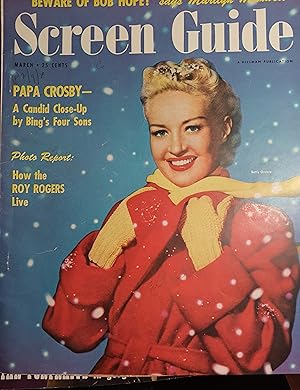 Seller image for Screen Guide; Betty Grable on Cover, March 1951 Articles on Bing Crosby, Roy Rogers, Bob Hope, Marilyn Maxwell for sale by Hammonds Antiques & Books