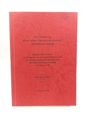 Bild des Verkufers fr Die Pfndung einer unter Eigentumsvorbehalt veruerten Sache (Inaugural-Dissertation Rechtswissenschaftliche Fakultt der Albert-Ludwigs-Universitt Freiburg im Breisgau) zum Verkauf von Antiquariat Smock