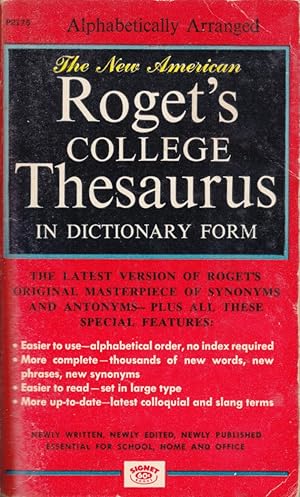Imagen del vendedor de The New American Roget's College Thesaurus in Dictionary Form a la venta por Kayleighbug Books, IOBA