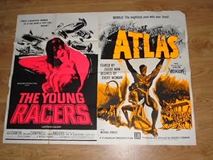 Seller image for UK Quad Movie Poster: The Young Racers & Atlas Double Bill Poster 1960's for sale by Dublin Bookbrowsers