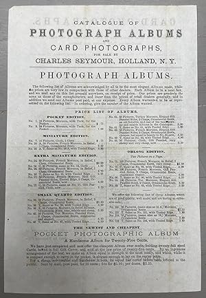 Catalogue Of Photograph Albums And Card Photographs For Sale By Charles Seymour, Holland, N.Y.