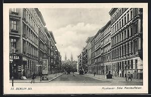 Ansichtskarte Berlin, Muskauer- Ecke Manteuffelstrasse