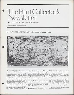 The Print Collector's Newsletter (Vol. XVI, No. 4, September/October 1985)