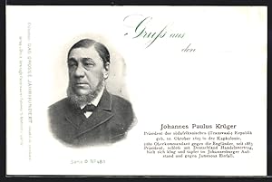 Ansichtskarte Porträt Präsident Johannes Paulus Krüger, Burenkrieg