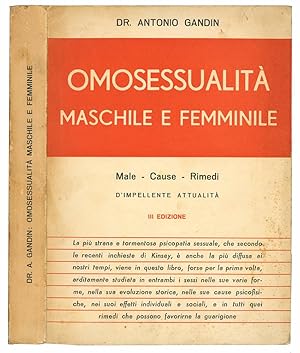 Bild des Verkufers fr Omosessualit maschile e femminile : male, cause, rimedi. zum Verkauf von Libreria Alberto Govi di F. Govi Sas