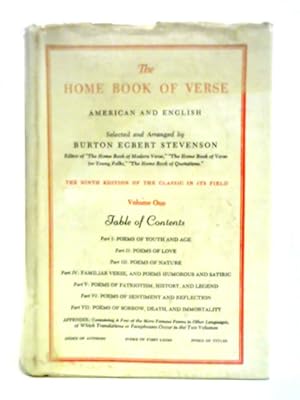 Bild des Verkufers fr The Home Book Of Verse - American And English: Volume I zum Verkauf von World of Rare Books
