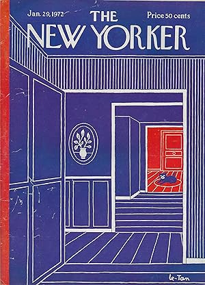 The New Yorker January 29, 1972 Pierre Le-Tan Cover, Complete Magazine