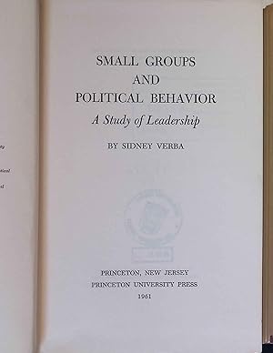 Bild des Verkufers fr Small Groups and Political Behavior: A Study of Leadership. zum Verkauf von books4less (Versandantiquariat Petra Gros GmbH & Co. KG)