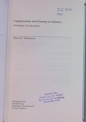 Bild des Verkufers fr Categorization and Naming in Children: Problems of Induction Learning, Development and Conceptual Change zum Verkauf von books4less (Versandantiquariat Petra Gros GmbH & Co. KG)