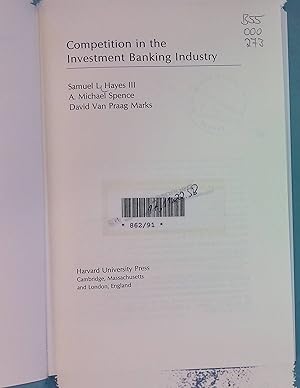 Bild des Verkufers fr Competition in the Investment Banking Industry zum Verkauf von books4less (Versandantiquariat Petra Gros GmbH & Co. KG)