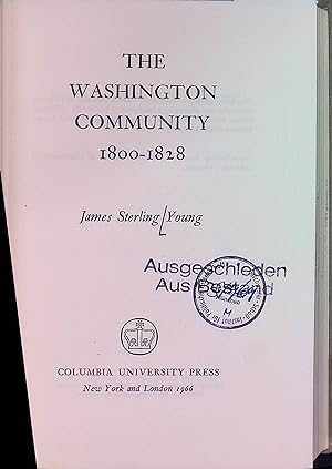 Seller image for The Washington Community 1800-1828 for sale by books4less (Versandantiquariat Petra Gros GmbH & Co. KG)