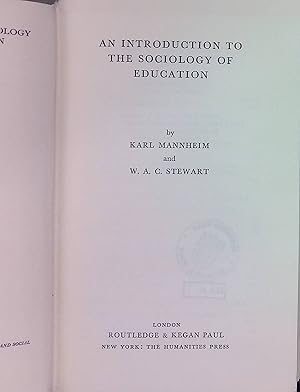 Image du vendeur pour An Introduction to the Sociology of Education; International Library of Sociology and Social Reconstrucktion; mis en vente par books4less (Versandantiquariat Petra Gros GmbH & Co. KG)