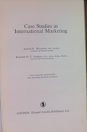 Imagen del vendedor de Case Studies in International Marketing. a la venta por books4less (Versandantiquariat Petra Gros GmbH & Co. KG)