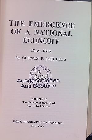 Seller image for The Emergence of a National Economy 1775-1815 The Economic History of the United States, vol. 2 for sale by books4less (Versandantiquariat Petra Gros GmbH & Co. KG)