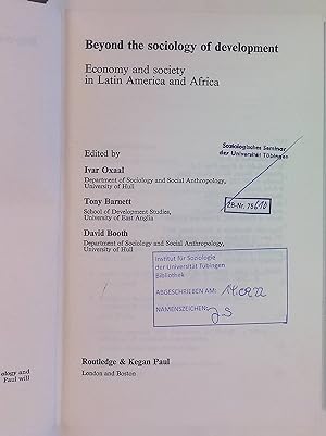 Immagine del venditore per Beyond the Sociology of Development: Economy and Society in Latin America and Africa International Library of Society venduto da books4less (Versandantiquariat Petra Gros GmbH & Co. KG)