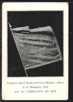 Image du vendeur pour Ansichtskarte Paris, Drapeau enleve Boulevard Saint-Michel le 11 Novembre 1932 par les Camelots du Roi mis en vente par Bartko-Reher