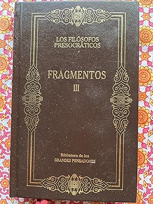 Imagen del vendedor de FRAGMENTOS III: Leucipo y Demcrito a la venta por Libros Macaon
