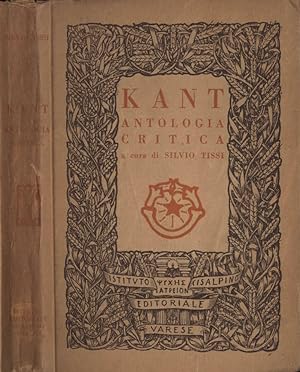 Bild des Verkufers fr Antologia critica kantiana zum Verkauf von Biblioteca di Babele