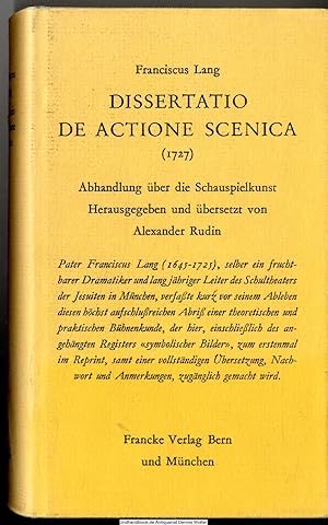 Abhandlung über die Schauspielkunst. Dissertatio de actione scenica.