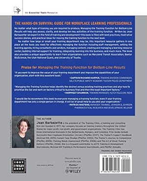 Seller image for Managing the Training Function For Bottom Line Results: Tools, Models and Best Practices for sale by ZBK Books