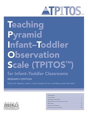 Bild des Verkufers fr Teaching Pyramid Infant-Toddler Observation Scale (Tpitos(tm)) for Infant-Toddler Classrooms, Research Edition zum Verkauf von moluna
