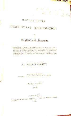 A HISTORY OF THE PROTESTANT REFORMATION IN ENGLAND AND IRELAND Vo. II