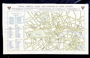 c.1944 WW II YMCA Color Map of London for U.S. Soldiers on Leave from the Western Front