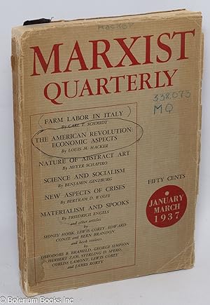 Imagen del vendedor de Marxist Quarterly, vol. 1, no. 1 (January-March 1937) a la venta por Bolerium Books Inc.