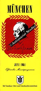 München Offizielles Monatsprogramm Juni 1964. Mit Vorschau 1964 und Unterkunftsverzeichnis.