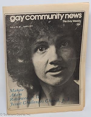 Imagen del vendedor de GCN - Gay Community News: the gay weekly; vol. 4, #41, April 9, 1977: Margie Adam Reviewed a la venta por Bolerium Books Inc.