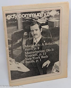 Image du vendeur pour GCN - Gay Community News: the gay weekly; vol. 4, #49, June 4, 1977: Matlovich: a reluctant hero mis en vente par Bolerium Books Inc.