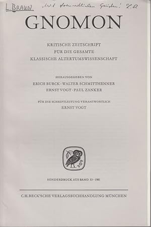 Bild des Verkufers fr [Rezension] Commedie Latine del XII e XIII secolo. 1 und 2, Universit di Genova. [Aus: Gnomon, Bd 51, 1979 und Bd. 53, 1981]. zum Verkauf von Fundus-Online GbR Borkert Schwarz Zerfa