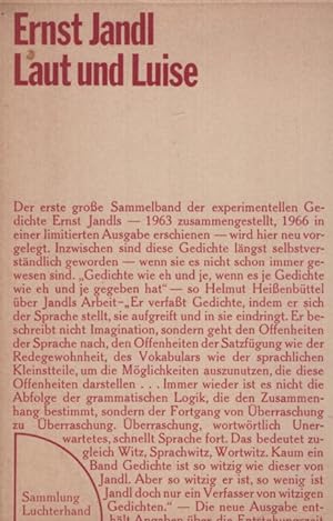 Seller image for Laut und Luise. Lizenzausg. d. Verl. Walter. Olten. - Enth. u.a. musikbezogene Gedichte. for sale by Fundus-Online GbR Borkert Schwarz Zerfa