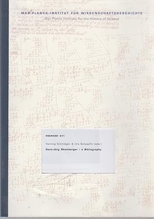 Bild des Verkufers fr Hans-Jrg Rheinberger : a Bibliography. Preprint 411. zum Verkauf von Fundus-Online GbR Borkert Schwarz Zerfa