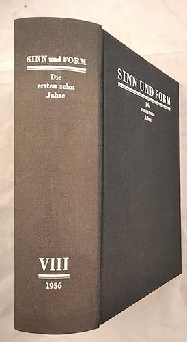 Bild des Verkufers fr Sinn und Form - Die ersten zehn Jahre, achtes Jahr, 1956, Band VIII. zum Verkauf von KULTur-Antiquariat