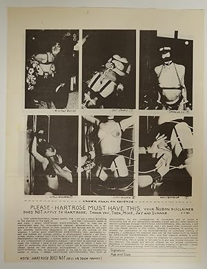 Hartrose Vintage Single Page - Order Form Submission Sheet - Nibon - BDSM Images