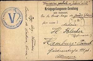 Ansichtskarte / Postkarte Kriegsgefangenen-Sendung mit Antwort, Brief, Nachricht, I. WK