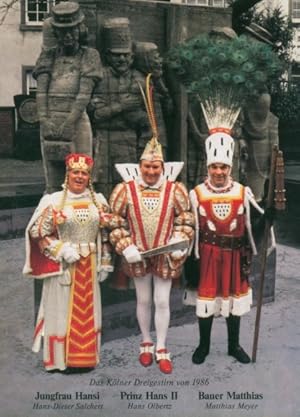 Foto Köln, Dreigestirn von 1986, Hans-Dieter Salchert, Hans Olbertz, Matthias Meyer, Autogramme